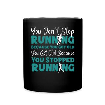 Running Runner Half Marathon - Full Colour Mug - black - Front