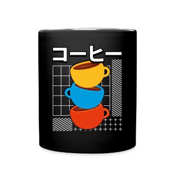 Niedliche Kawaii farbige Tassen - Tasse einfarbig - Schwarz - Vorne
