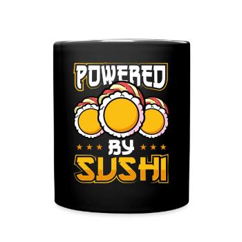 Propulsé par les sushis - Mug uni - noir - Devant