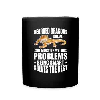 Bearded Dragon Pogona Gift - Full Colour Mug - black - Front