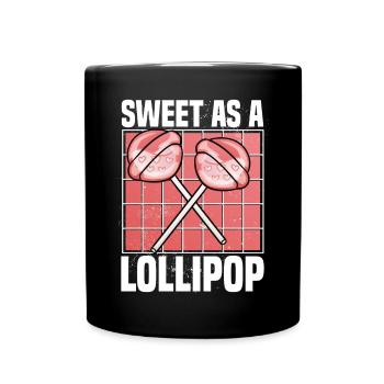 Süßer Kawaii Lutscher - Tasse einfarbig - Schwarz - Vorne
