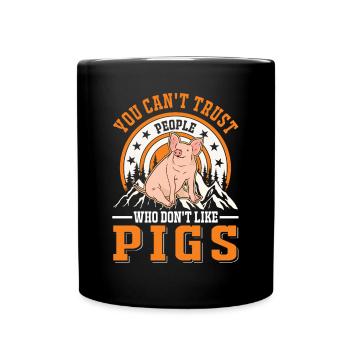 Cadeau cochon Fermier Cochons - Mug uni - noir - Devant