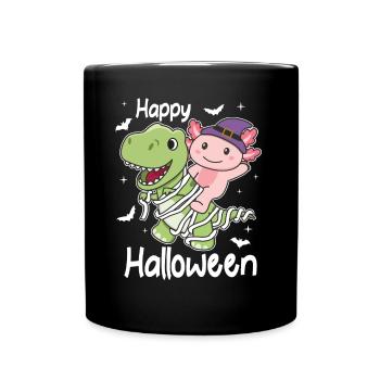 Axolotl Happy Halloween T-Rex Mummy Costume - Full Colour Mug - black - Front