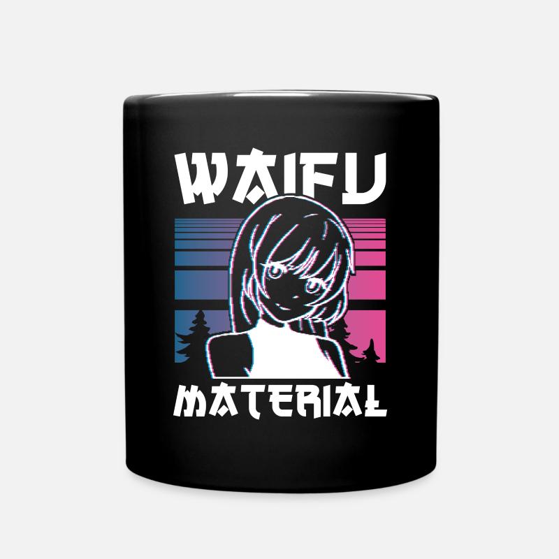 Cute Kawaii Waifu Material - Full Colour Mug - black