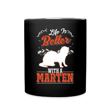 La vie est meilleure avec un martre Martre Martre Martre Martre - Mug uni - noir - Devant
