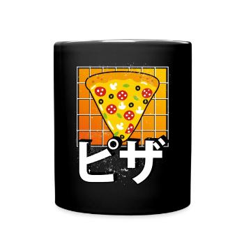Pizza Kawaii sucrée - Mug uni - noir - Devant