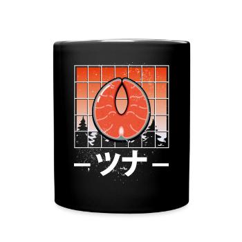 Sweet Kawaii Japanese Fish - Full Colour Mug - black - Front