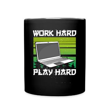 Gamers Work Hard, Play Hard - Full Colour Mug - black - Front