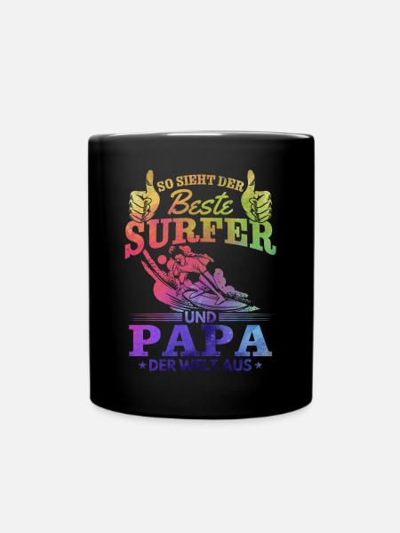 So sieht der beste Surfer und Papa der Welt aus - Tasse einfarbig - Schwarz