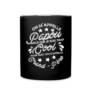 Papou Fete Des Grand Pères Papy - Mug uni - noir - Devant