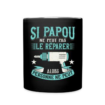 Papou Bricoleur Fete Des Grand Pères Papy - Mug uni - noir - Devant