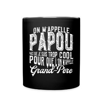Papou Fete Des Grand Pères Papy - Mug uni - noir - Devant