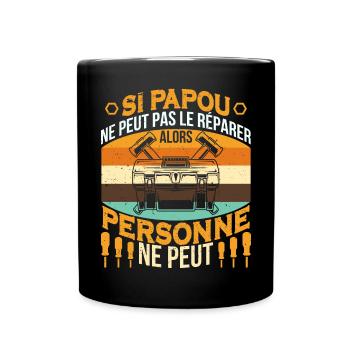 Papou Bricoleur Fete Des Grand Pères Papy - Mug uni - noir - Devant