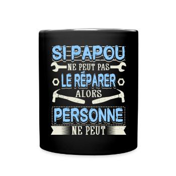 Papou Bricoleur Fete Des Grand Pères Papy - Mug uni - noir - Devant