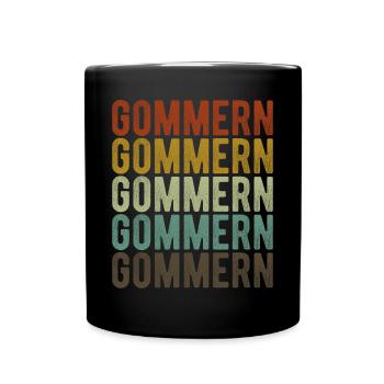 Gommern Stadt Retro Vintage - Tasse einfarbig - Schwarz - Vorne