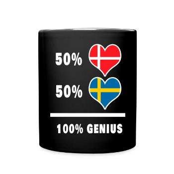 Dänemark und Schweden Genial / Geschenk - Tasse einfarbig - Schwarz - Vorne