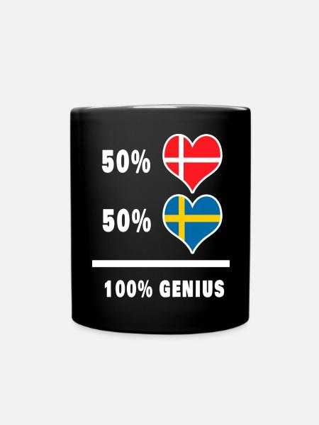 Dänemark und Schweden Genial / Geschenk - Ensfarvet krus - sort