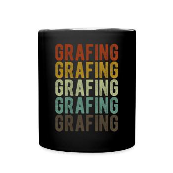 Grafing Stadt Retro Vintage - Tasse einfarbig - Schwarz - Vorne
