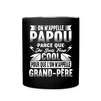 Papou Fete Des Grand Pères Papy - Mug uni - noir - Devant