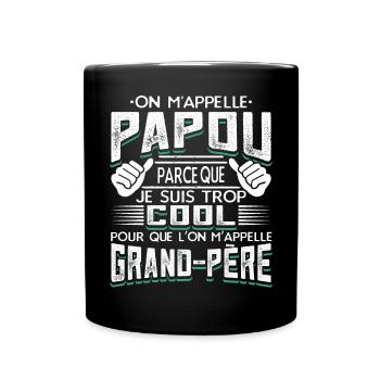 Papou Fete Des Grand Pères Papy - Mug uni - noir - Devant