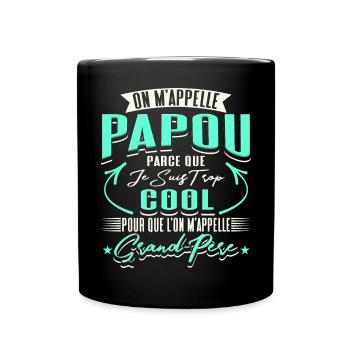 Papou Fete Des Grand Pères Papy - Mug uni - noir - Devant