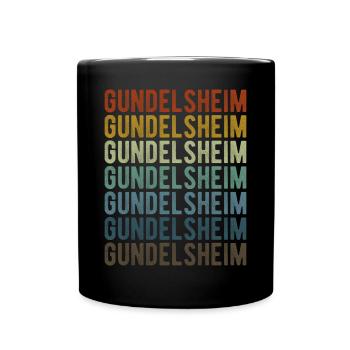 Gundelsheim Stadt Retro Vintage - Tasse einfarbig - Schwarz - Vorne