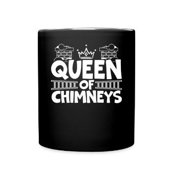 Queen Of Chimneys Fireplace Chimney Sweeper - Full Colour Mug - black - Front