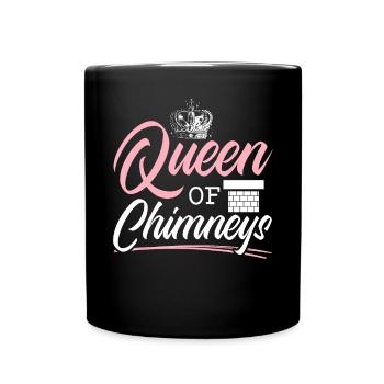 Queen Of Chimneys Fireplace Chimney Sweeper - Full Colour Mug - black - Front