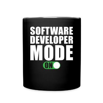 Software Developer Mode On - Full Colour Mug - black - Front