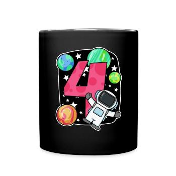 4 Geburtstag Junge - 4 Jahre alt - Ich bin 4 - Tasse einfarbig - Schwarz - Vorne