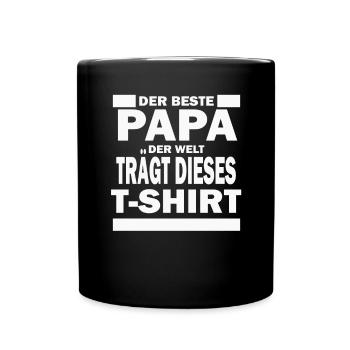 Der Beste Papa - Tasse einfarbig - Schwarz - Vorne