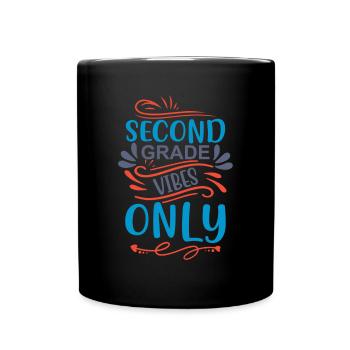 Back To School Second Grade Vibes Retro Teacher - Full Colour Mug - black - Front