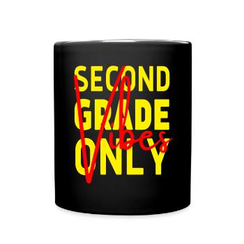 Back To School Second Grade Vibes Retro Teacher - Full Colour Mug - black - Front