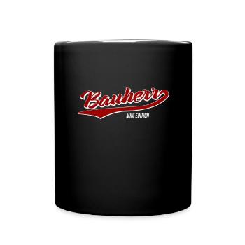 Bauherr Kinder Edition Handwerk Vintage Motiv - Tasse einfarbig - Schwarz - Vorne