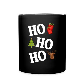 Ho ho ho Ugly Christmas Sweater - Tasse einfarbig - Schwarz - Vorne