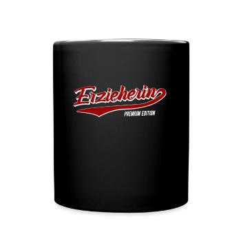 Erzieherin Premium Edition Vintage Motiv - Tasse einfarbig - Schwarz - Vorne