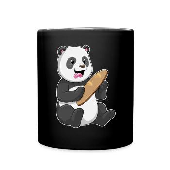 Panda Brot  - Tasse einfarbig - Schwarz - Vorne