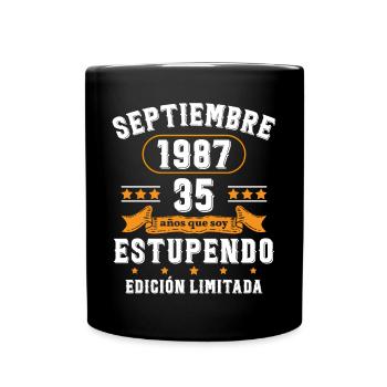 35 Ans Anniversaire Vintage Né(e) Septembre 1987 - Mug uni - noir - Devant
