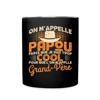 Papou Fete Des Grand Pères Papy - Mug uni - noir - Devant