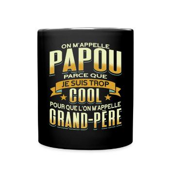 Papou Fete Des Grand Pères Papy - Mug uni - noir - Devant
