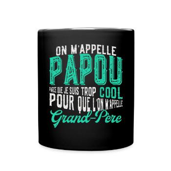 Papou Fete Des Grand Pères Papy - Mug uni - noir - Devant