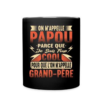 Papou Fete Des Grand Pères Papy - Mug uni - noir - Devant