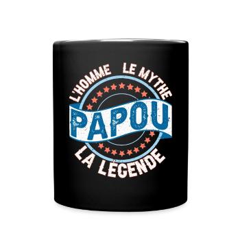 Papou Fete Des Grand Pères Papy - Mug uni - noir - Devant
