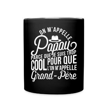 Papou Fete Des Grand Pères Papy - Mug uni - noir - Devant