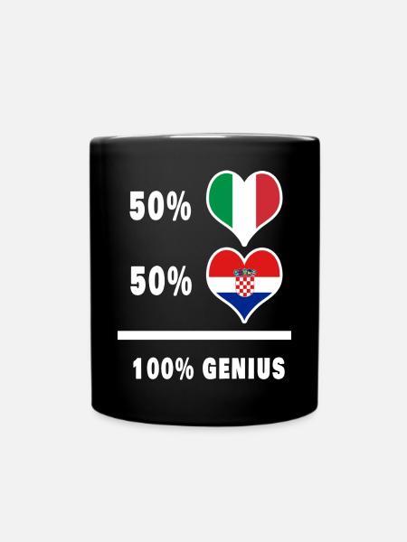 Brilliant Italien und Kroatien / Geschenk - Tasse einfarbig - Schwarz