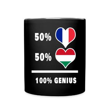France and Hungary Ingenious / Gift - Full Colour Mug - black - Front