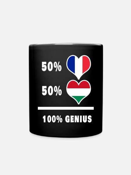 Frankreich und Ungarn Genial / Geschenk - Tasse einfarbig - Schwarz