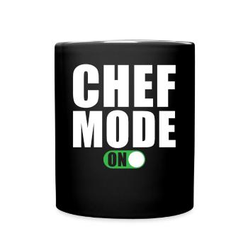 Chefkoch Modus Ein - Tasse einfarbig - Schwarz - Vorne