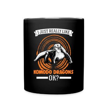 Komodo dragon monitor lizard - Full Colour Mug - black - Front