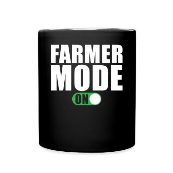 Landwirt Modus Ein - Tasse einfarbig - Schwarz - Vorne